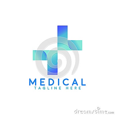 The new modern medical logo Vector Illustration