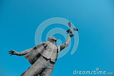Monument to aircraft designer Igor Sikorsky in Kiev Editorial Stock Photo
