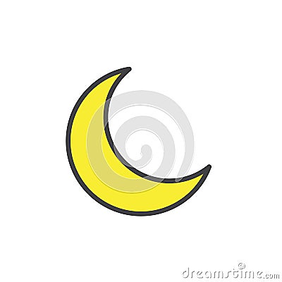 New moon filled outline icon Vector Illustration