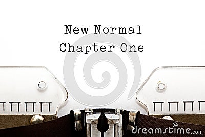 New Normal Chapter One Typewriter Concept Stock Photo