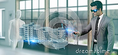 New normal Futuristic Technology in smart automation industrial concept using artificial intelligence, machine learning, digital t Stock Photo