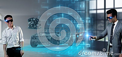 New normal Futuristic Technology in smart automation industrial concept using artificial intelligence, machine learning, digital t Stock Photo