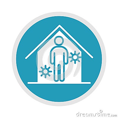 New normal, stay at home social distancing, after coronavirus disease covid 19, blue silhouette icon Vector Illustration