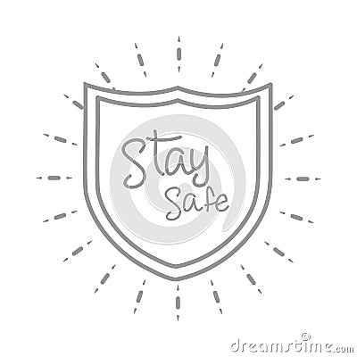 New normal, stay safe, after coronavirus, hand made line style Vector Illustration