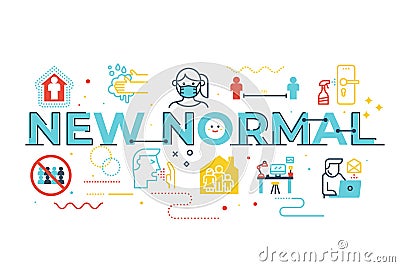 New normal word lettering illustration Vector Illustration