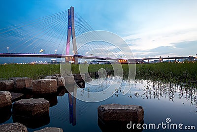 The new North Bridge Sunset, New Taipei City, Taiw Stock Photo