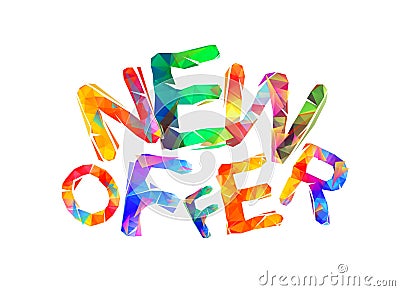 New offer. Colorful letters Vector Illustration