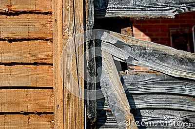 New and old fencing Stock Photo