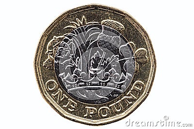 New one pound coin Editorial Stock Photo