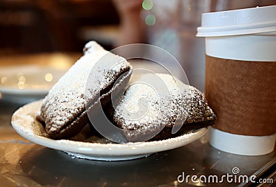 New Orleans beignets close up Stock Photo