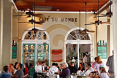 New Orleans Cafe Du Monde Patrons Editorial Stock Photo