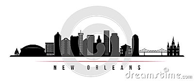 New Orleans city skyline horizontal banner. Vector Illustration