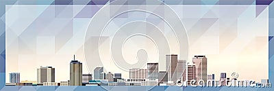 New Orleans skyline vector colorful poster on beautiful triangular texture background Vector Illustration