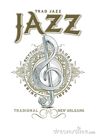 New Orleans Culture Collection Traditional Jazz Musical Note Stock Photo