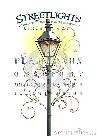 New Orleans Culture Collection Streetlight Stock Photo