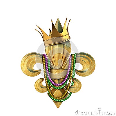 NEW ORLEANS FLEUR DE LIS MARDI GRAS KING QUEEN PRINCE PRINCESS Stock Photo