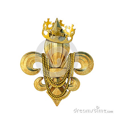 NEW ORLEANS FLEUR DE LIS MARDI GRAS KING QUEEN PRINCE PRINCESS Stock Photo