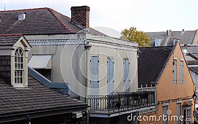 New orleans french quarter colorful house classic unique architecture Stock Photo