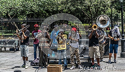 New Orleans French Quarter Street Jazz Performers Editorial Stock Photo