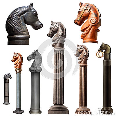 New Orleans Horse Hitching Post Collection Stock Photo