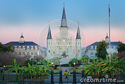 New Orleans Jackson Square Sunrise Stock Photo