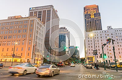 NEW ORLEANS - JANUARY 20, 2016: City streets on the evening. New Editorial Stock Photo