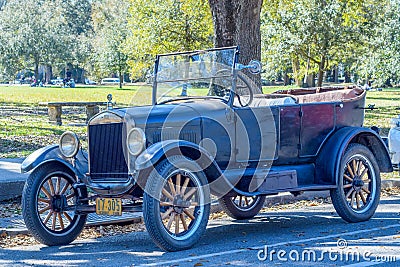 1926 Model T Ford Parked next to Audubon Park in New Orleans Editorial Stock Photo