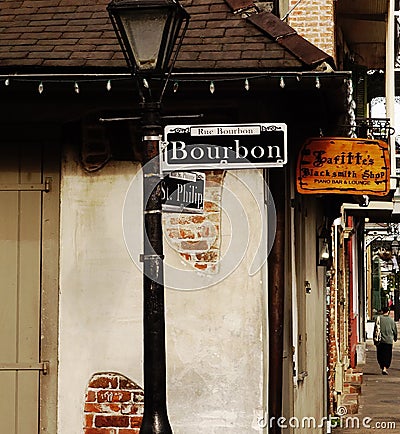 New Orleans, LA - USA - 03-21-2024: Lafitte's Blacksmith Shop on Bourbon St, in the French Editorial Stock Photo