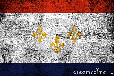 New orleans louisiana rusty and grunge flag illustration Cartoon Illustration