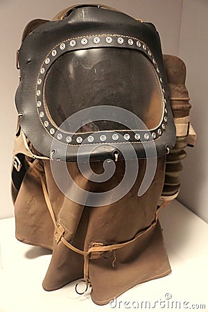 New Orleans, Louisiana, U.S.A - February 5, 2020 - The British Infant gas mask for children under the age of 2 years old Editorial Stock Photo