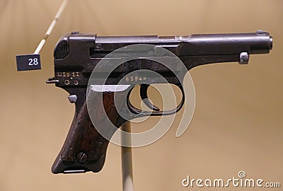 New Orleans, Louisiana, U.S.A - February 5, 2020 - Close up of the Japanese Type 94 8mm pistol Editorial Stock Photo