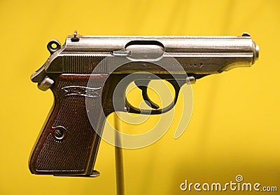 New Orleans, Louisiana, U.S.A - February 4, 2020 - The Walter PPK Pistol used by German Nazis during World War 2 Editorial Stock Photo