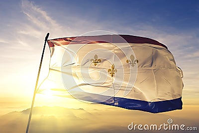 New Orleans of Louisiana of United States flag waving on the top Stock Photo