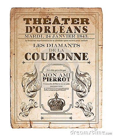 New Orleans Orleans Theater Opera Fllyer Stock Photo
