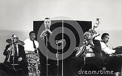 New Orleans Preservation Hall Jazz Band in Washington, DC, in 1977 Editorial Stock Photo