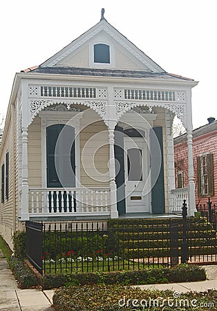 New Orleans single shotgun house Editorial Stock Photo