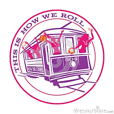 New Orleans Streetcar Icon Logo Symbol Stock Photo