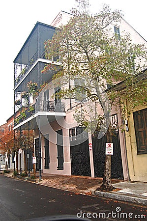 New Orleans three story apartment building Editorial Stock Photo