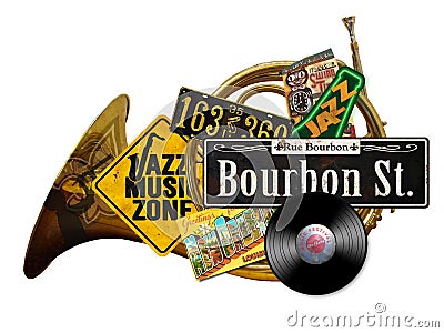 New Orleans Vintage Folk Art Sign Editorial Stock Photo