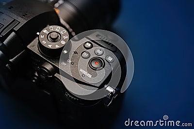 New Panasonic Lumix GH5 and Leica 12-60 camera lens Editorial Stock Photo