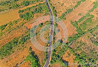 New paved road in the Dalmatian hinterland Stock Photo