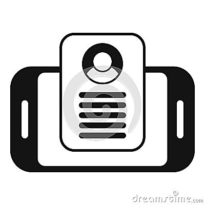 New phone login data icon simple vector. Profile code device Vector Illustration