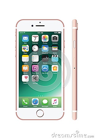 New pink-colored white iPhone 7 Editorial Stock Photo