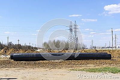 New pipeline of propylene DN 350 Stock Photo