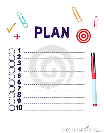 New Plan list Vector Illustration