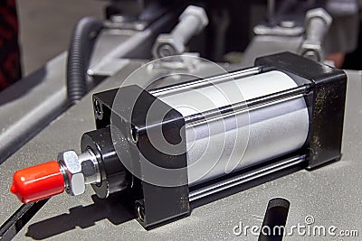 new pneumatic cylinder before installation on the equipment Stock Photo