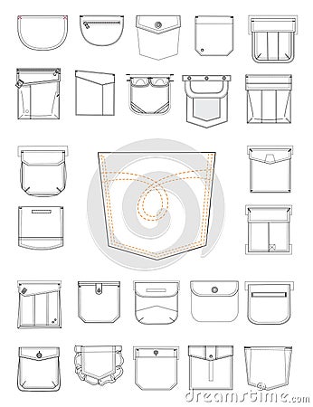 New pockets for clothes Vector Illustration