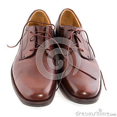 New polished brown shoes Stock Photo