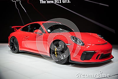 New 2018 Porsche 911 GT3 sportscar Editorial Stock Photo