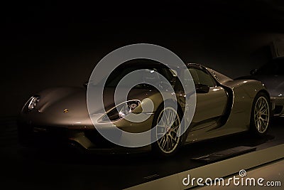 New Porsche Spyder Hybrid on display Editorial Stock Photo